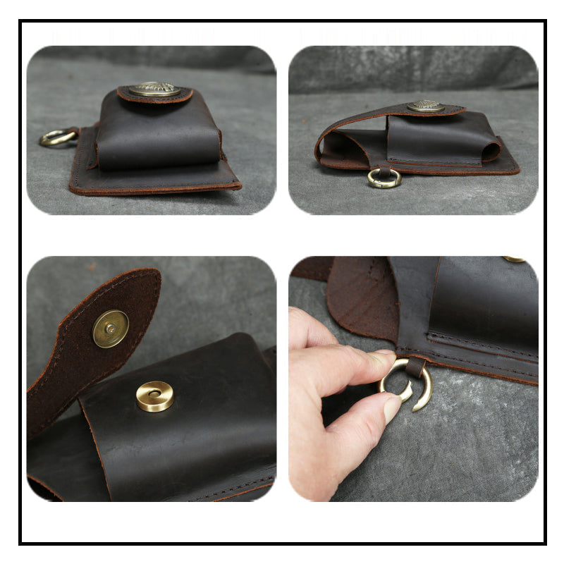 Icone™ BeltPouch: Multifunktionel Læder Vintage Stil Bælte Posec