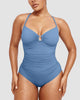Icone™ ShapingSwimsuit: Elegant Krydsede Stropper Bagpå Figurformende Badedragt