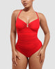 Icone™ ShapingSwimsuit: Elegant Krydsede Stropper Bagpå Figurformende Badedragt