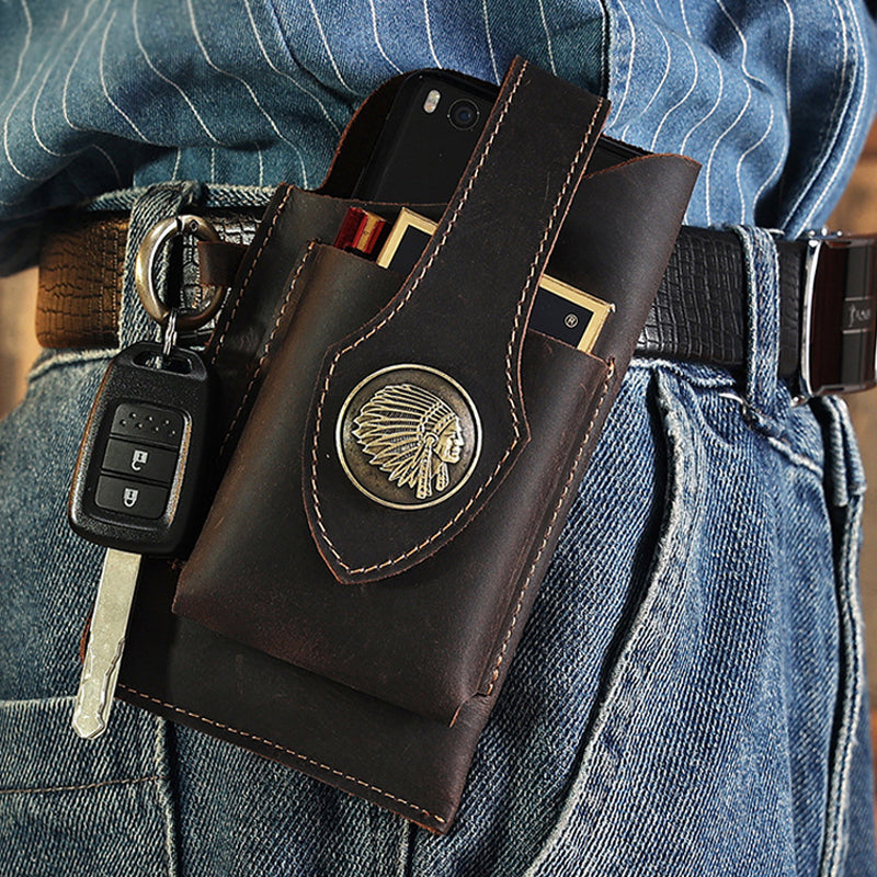 Icone™ BeltPouch: Multifunktionel Læder Vintage Stil Bælte Posec