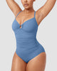 Icone™ ShapingSwimsuit: Elegant Krydsede Stropper Bagpå Figurformende Badedragt