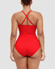 Icone™ ShapingSwimsuit: Elegant Krydsede Stropper Bagpå Figurformende Badedragt