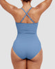 Icone™ ShapingSwimsuit: Elegant Krydsede Stropper Bagpå Figurformende Badedragt