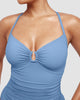 Icone™ ShapingSwimsuit: Elegant Krydsede Stropper Bagpå Figurformende Badedragt