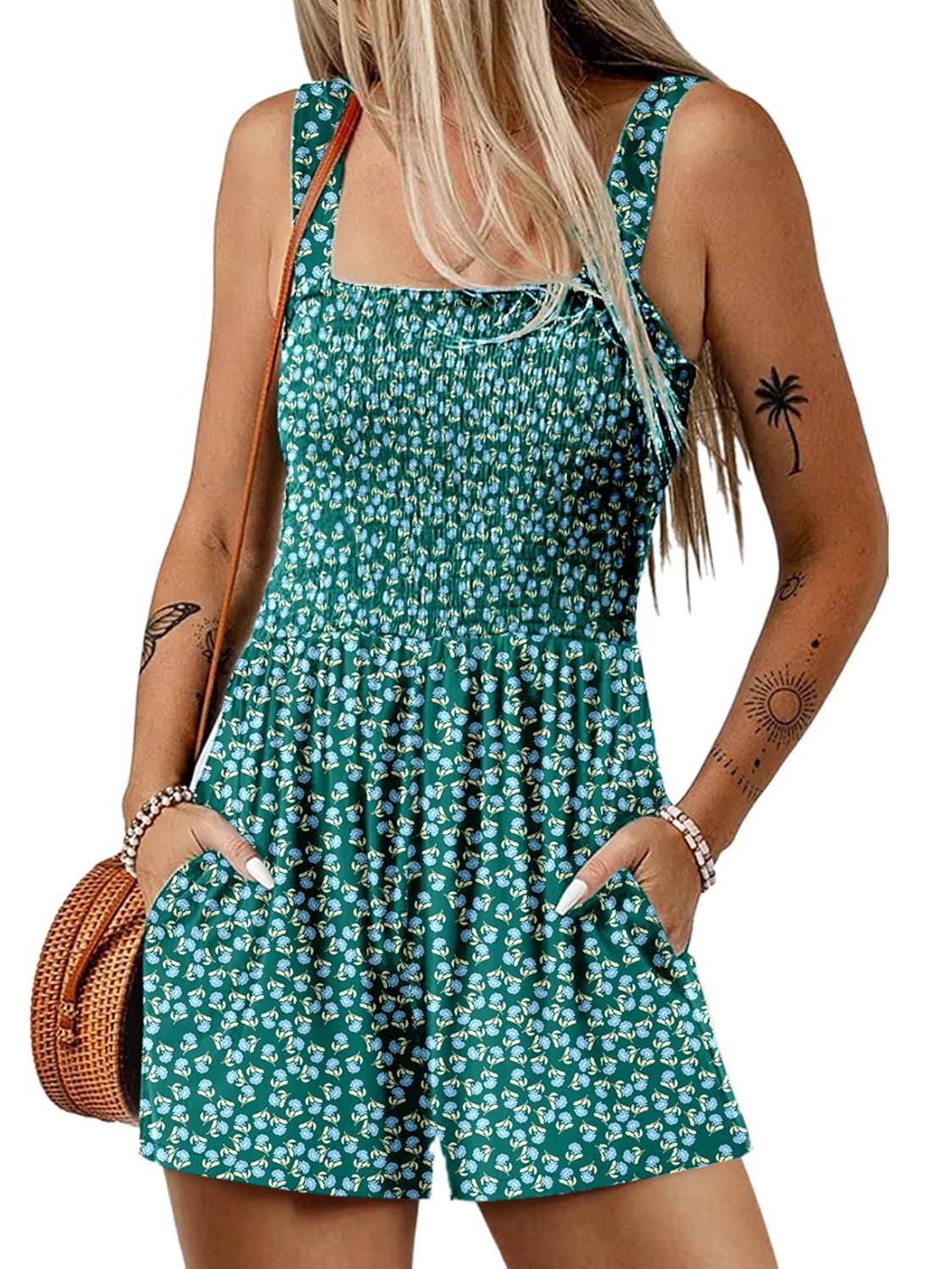Icone™ SummerRomper: Kvinders Ærmeløs Sommerromper Med Firkantet Halsudskæring