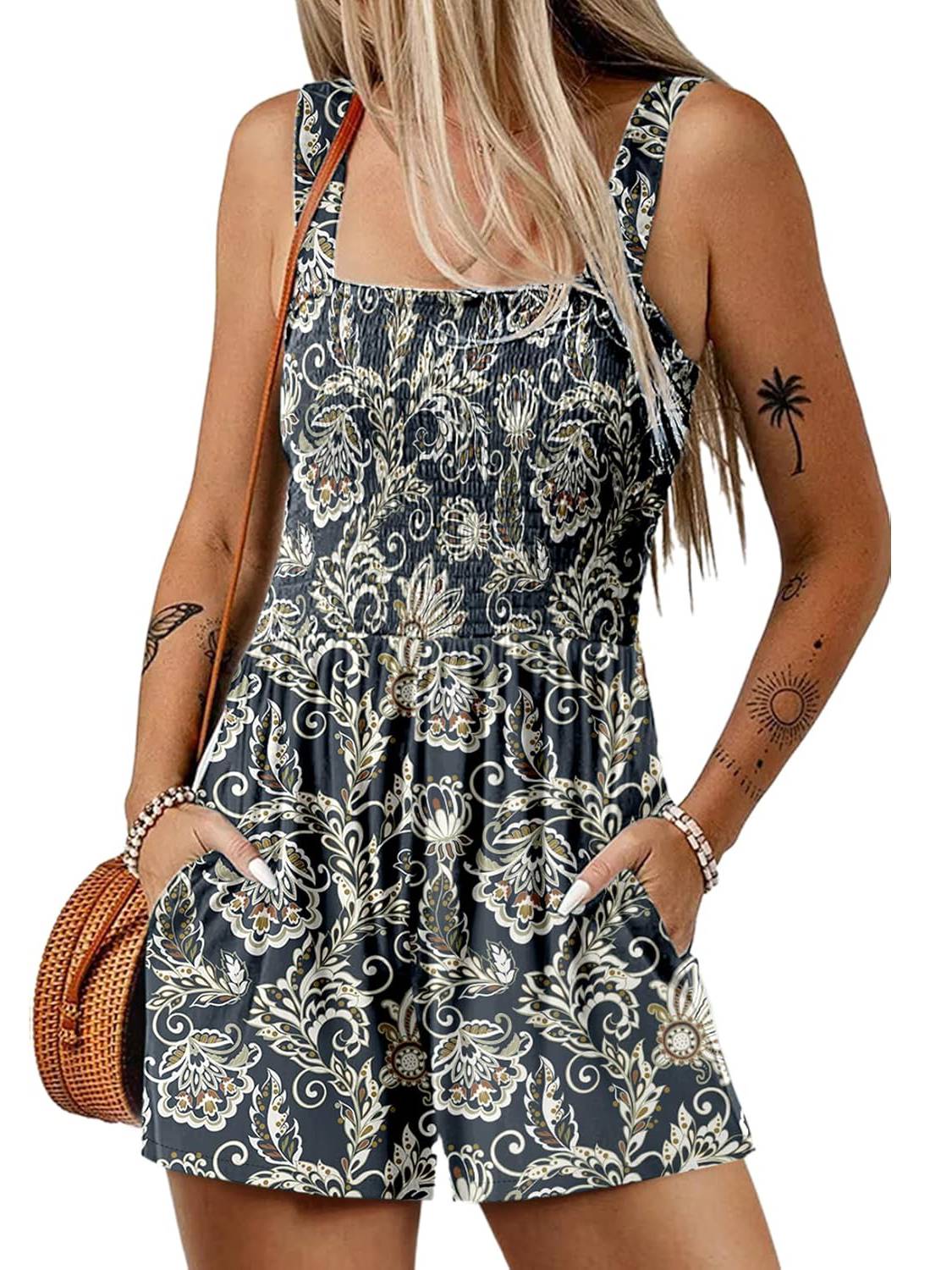 Icone™ SummerRomper: Kvinders Ærmeløs Sommerromper Med Firkantet Halsudskæring