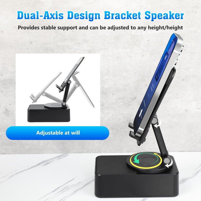 Holder360° PowerSpeaker: 3-I-1 Telefonholder Bluetooth-Højttaler Og Bærbar Powerbank