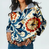 Icone™ FormalBlouse: Stilfuld Langærmet Unik Print Formel Bluse