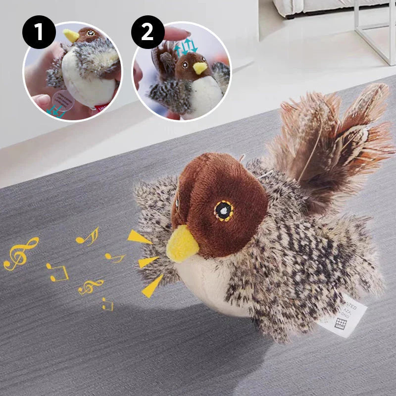 Catfri® BirdToy: Interaktiv Kvidrende Fugl Legetøj Til Katte