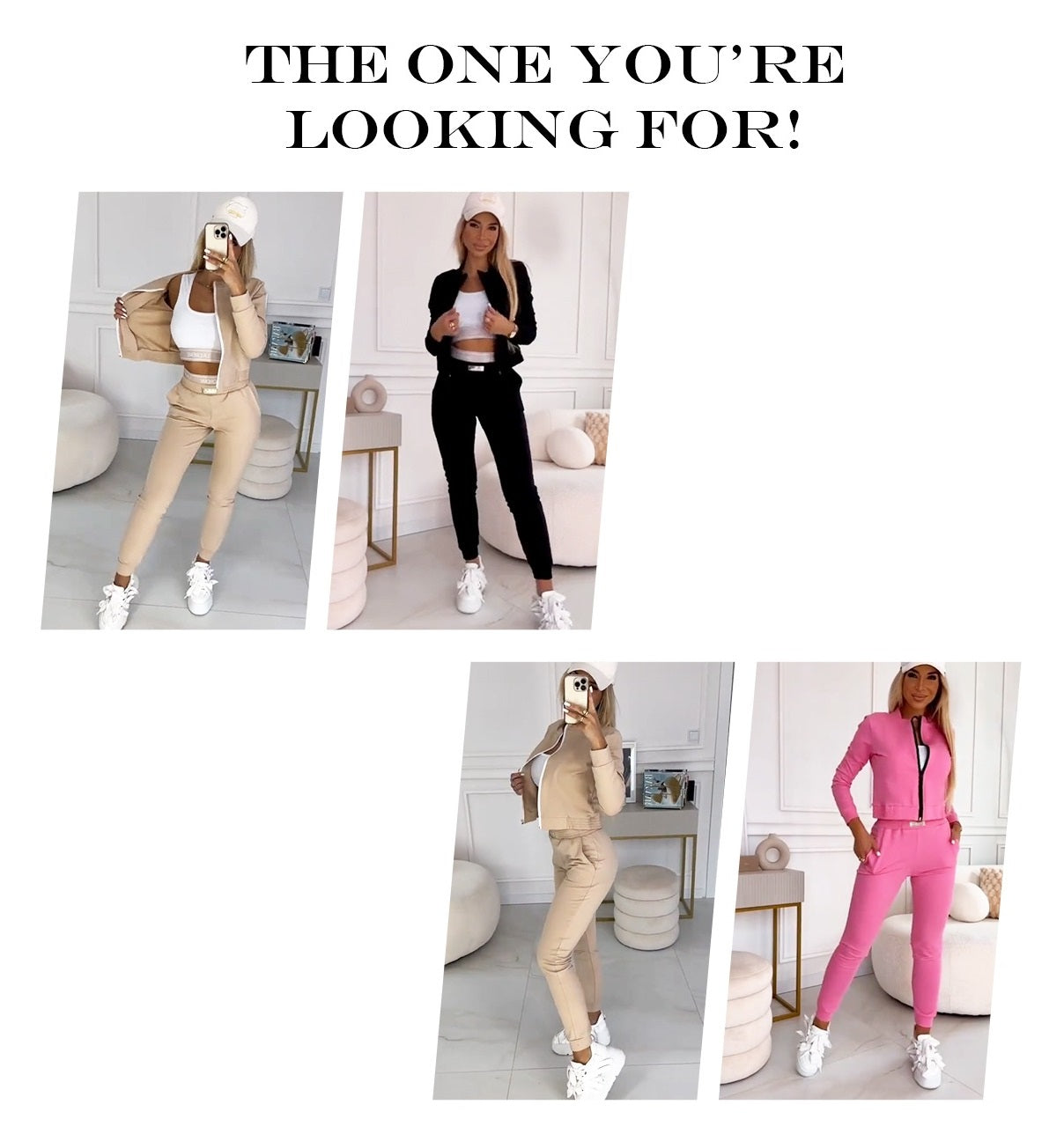 Icone™ OutfitSet: Jakke, Tanktop Og Bukser, Afslappet Sæt Til Kvinder