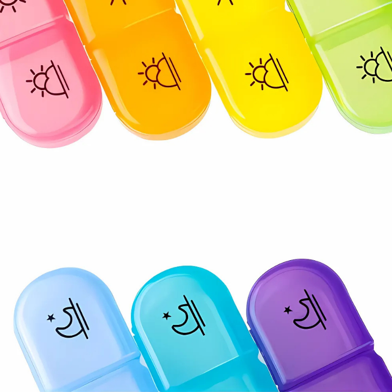 PillOrganizer 1+1 GRATIS: Bærbar Pilleorganisator Daglig Og Ugentlig Medicinopbevaring