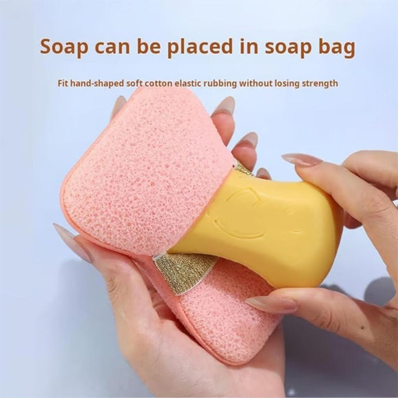 ExfoliatorSponge 1+1 GRATIS: Bad Sæbe Spare Brødtekst Bruser Eksfolierende Svamp