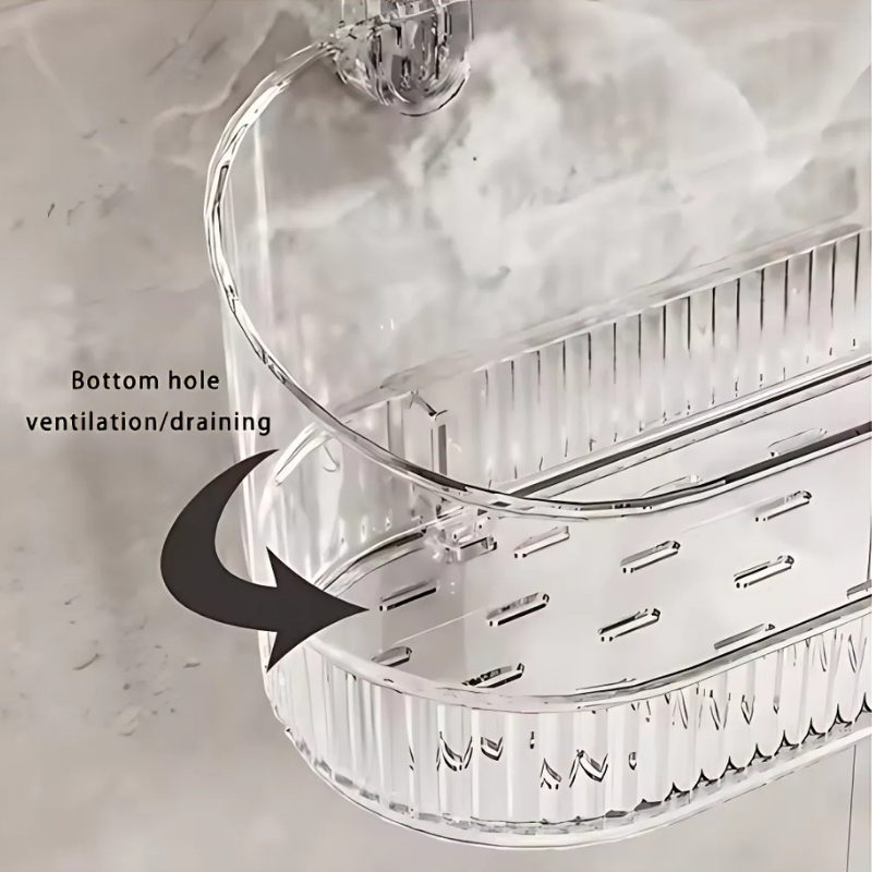 GlideHold® OrganizerRack: Organisator Opbevaringsreol Med Vand Drænhul