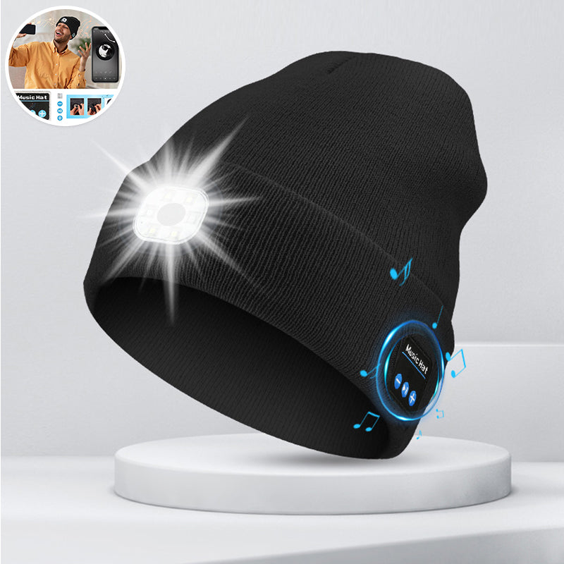 Icone™ MultiBeanie: Multifunktionel LED-Lys Og Bluetooth Varm Hue