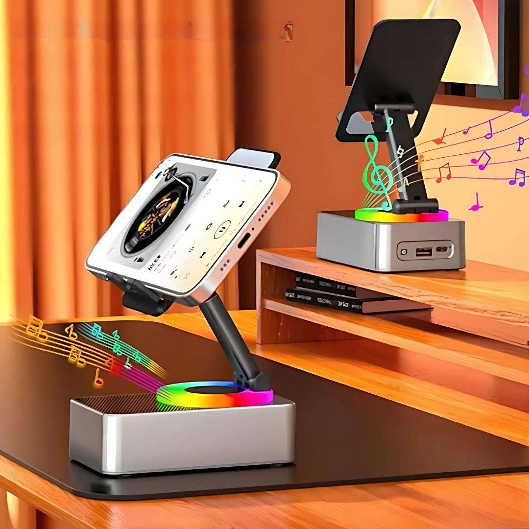 Holder360° PowerSpeaker: 3-I-1 Telefonholder Bluetooth-Højttaler Og Bærbar Powerbank