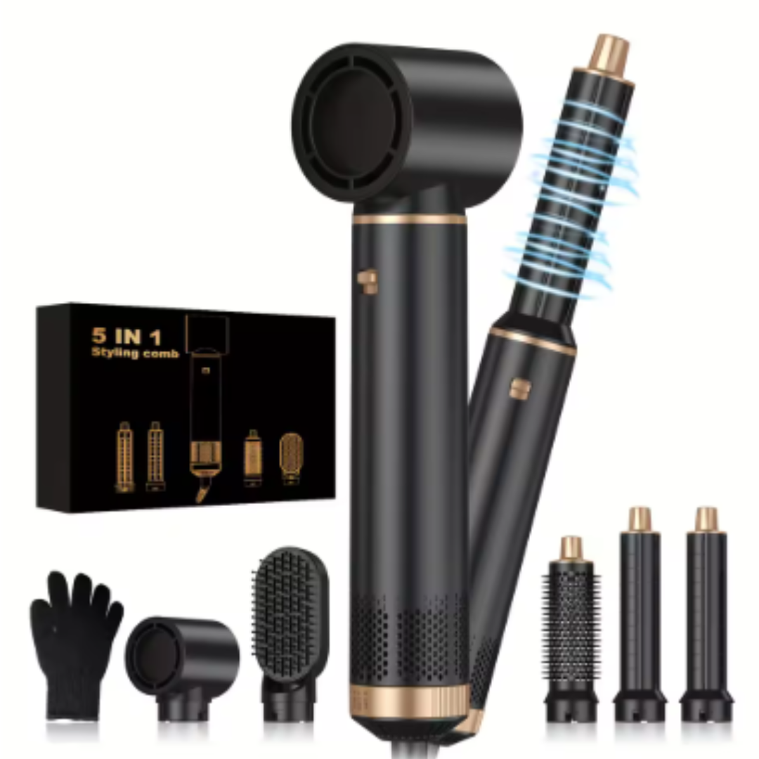 Rose® StylingBrush: 5-In-1 Udskiftelig Hår Føntørrer Og Styling Børste