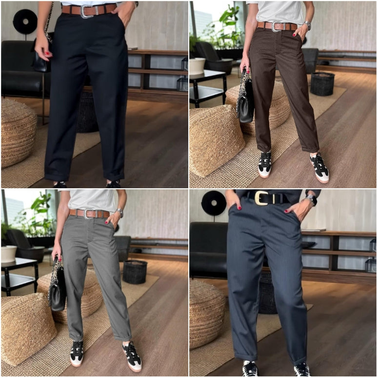 Icone™ ClassyPants: Klassisk Lige Pasform Høj talje Damebukser