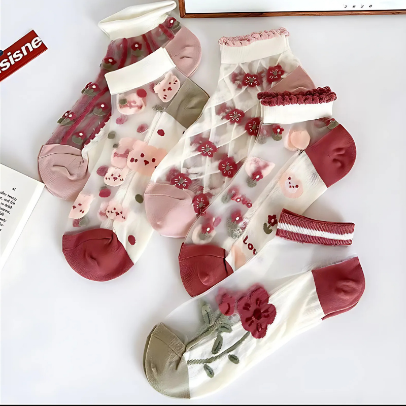 Happy™ MeshSocks: Åndbar Komfortabel Sjov Design Mesh Ankelsokker