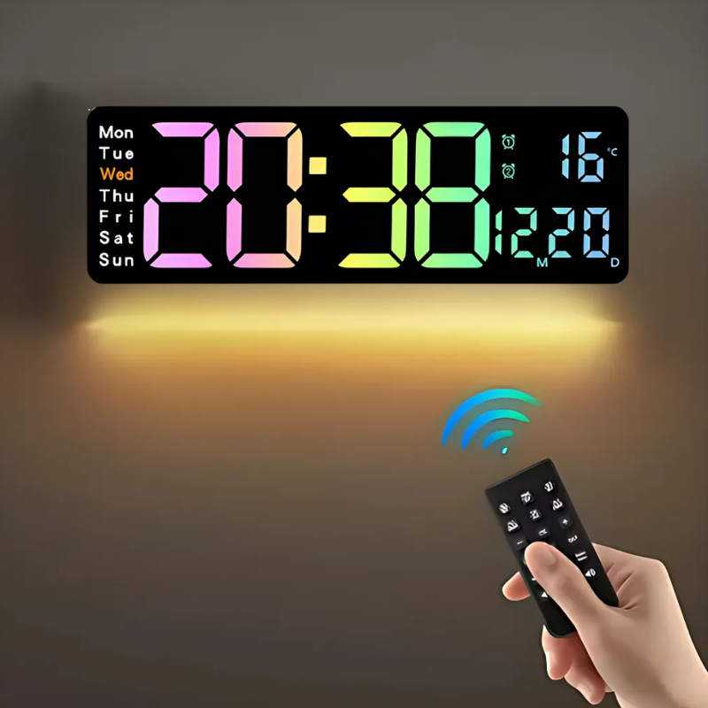 Globetrek° DigitalClock: Stor LED Skærm Display Digital Ur