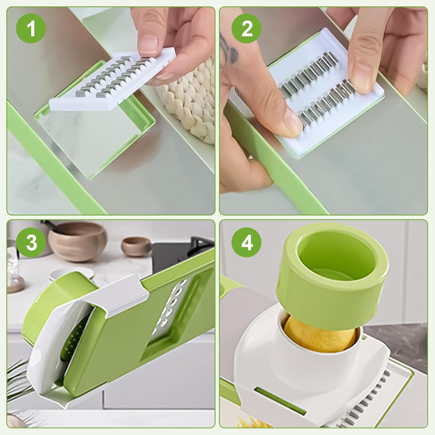 Globetrek° VeggieCutter: 5-In-1 Sikker Køkken Skæremaskine Grøntsag Skærer Sæt