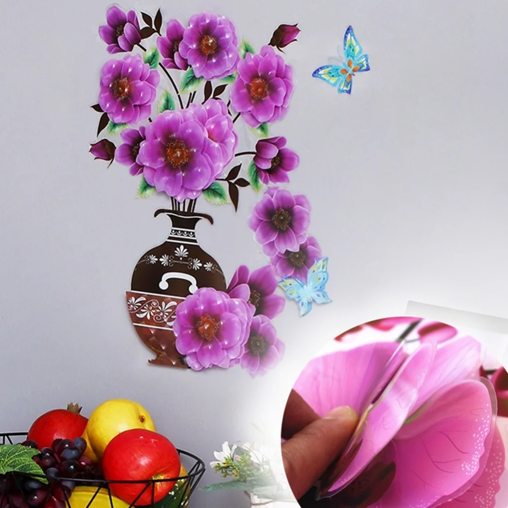 FloralSticker 2+2 GRATIS: Elegant Hus Indretning Selv Klæbende Blomster Klistermærker
