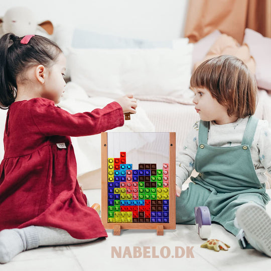 Kletshuts™ BrainyBlocks - 3D Tangram Træpuslespil oOg Pædagogisk Brætspil