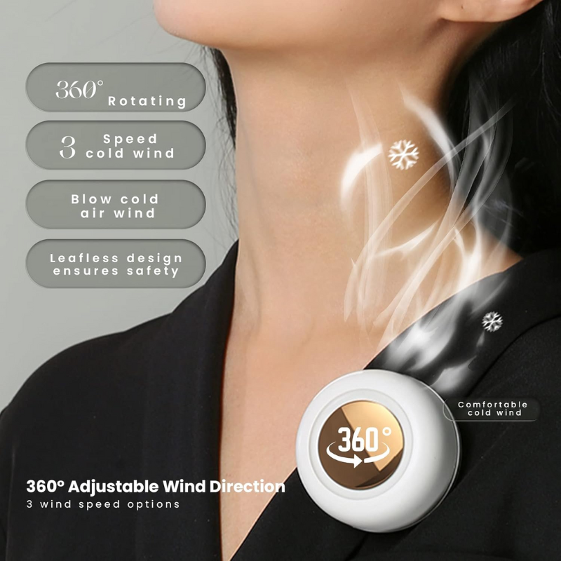 ClipFan - Mini Genopladelig Hals Og Talje Klips Ventilator