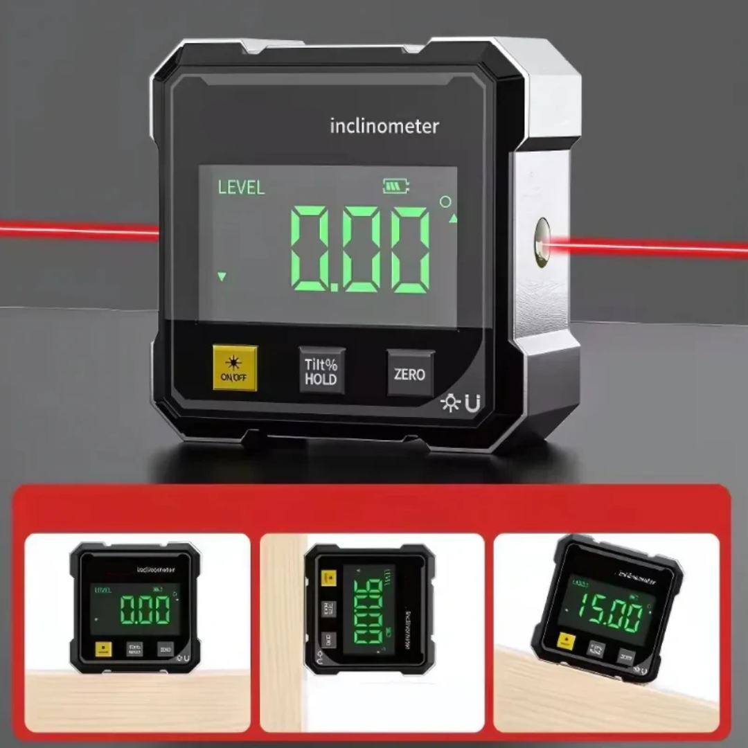 Globetrek° DigitalInclinometer: Digital Magnetisk Sider Laser Hældningsmåler