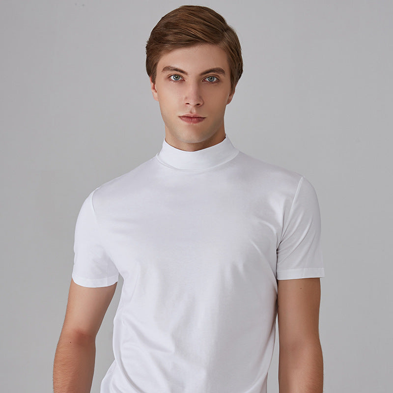 Icone™ FitShirt 1+1 GRATIS: Herres Smal Pasform Høj Hals Afslappet Skjorte