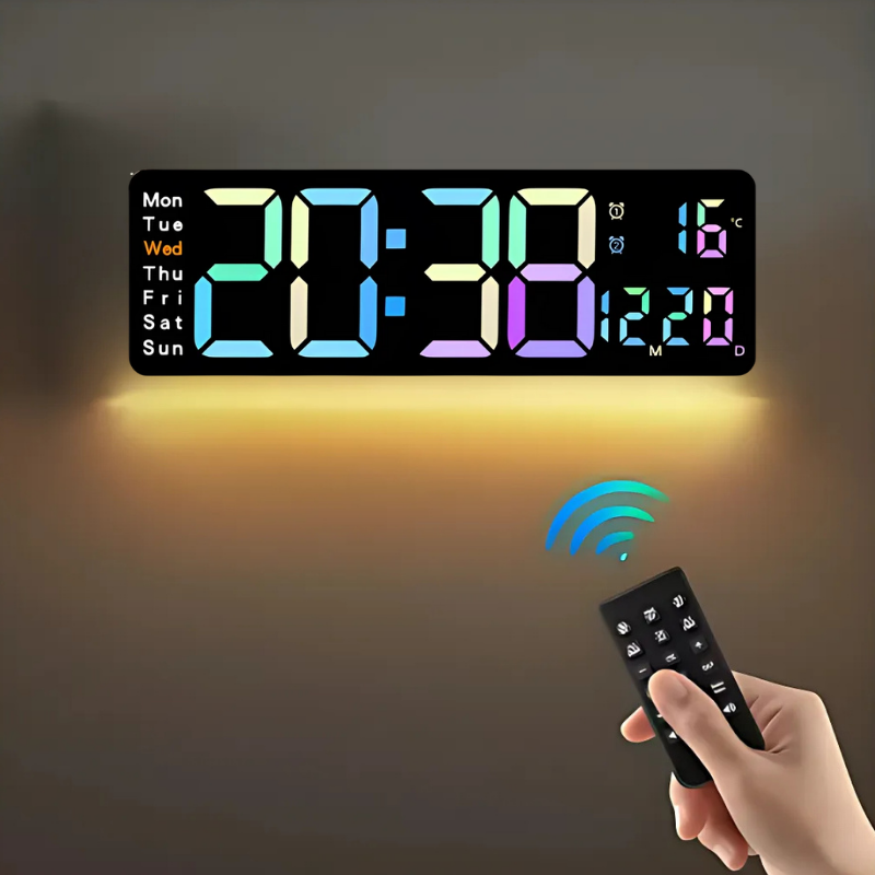 Globetrek° DigitalClock: Stor LED Skærm Display Digital Ur