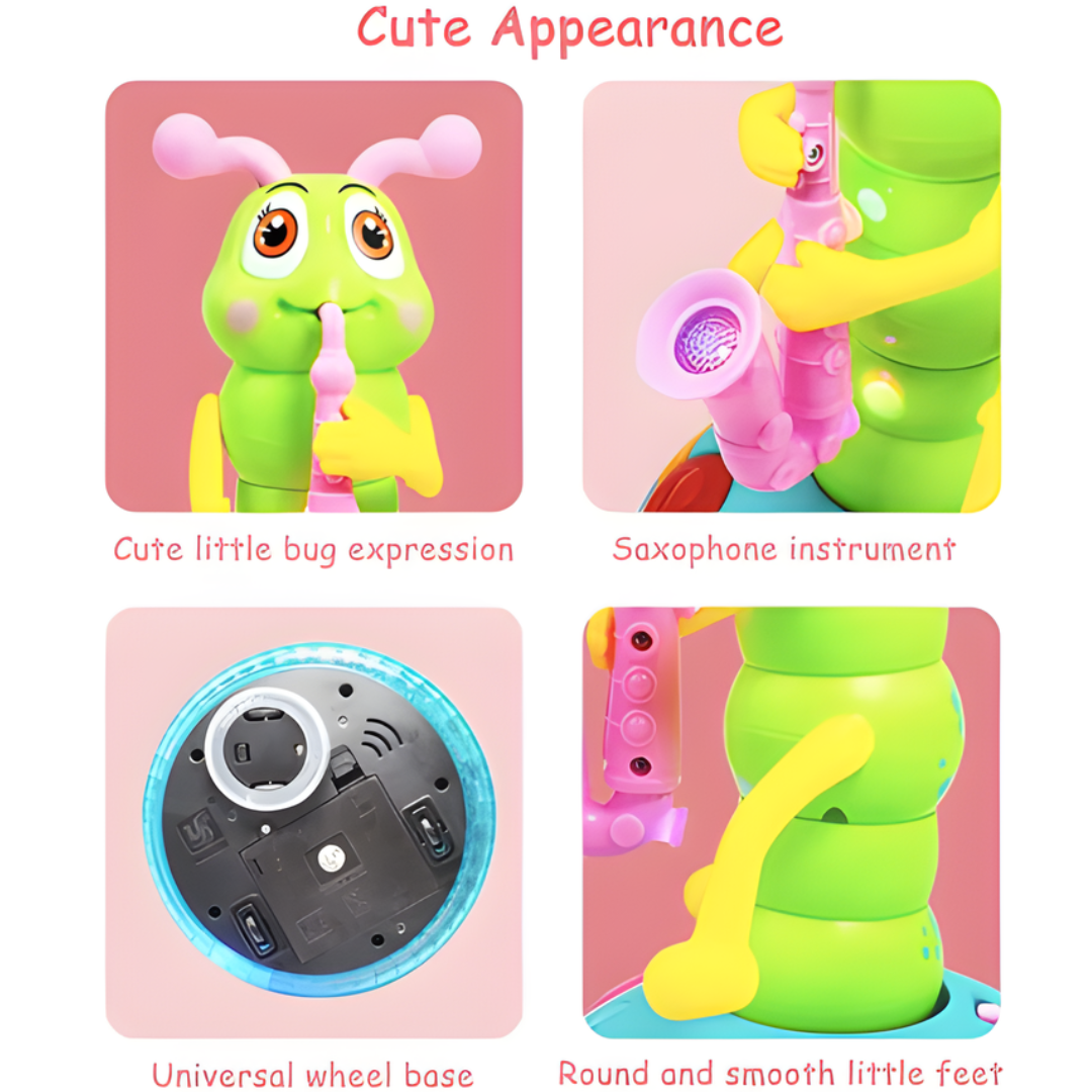 Kletshuts™ CaterpillarToy: Interaktivt Lys Og Musik Caterpillar Børn Leg Legetøj