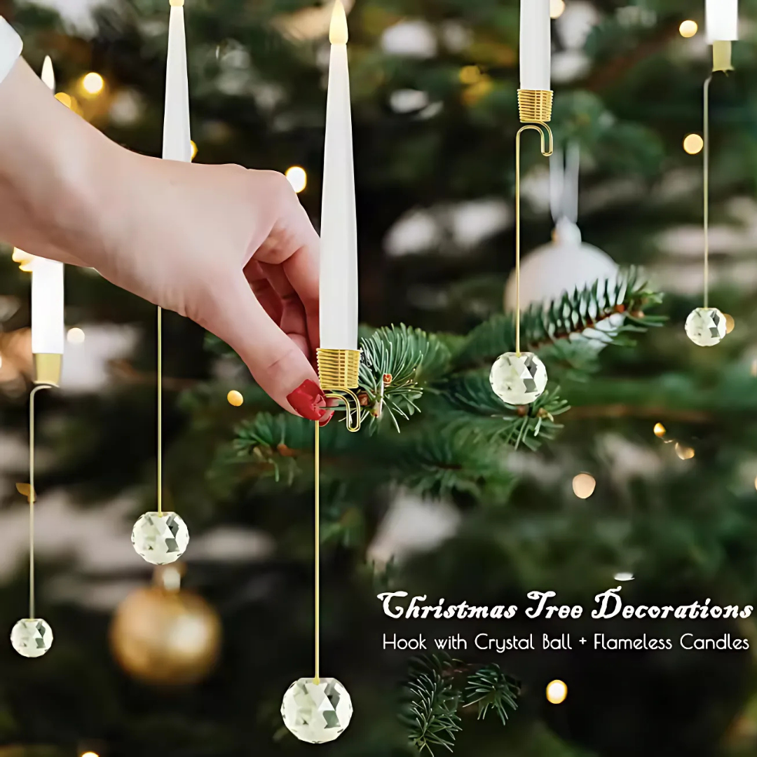 Ledsen™ ChristmasGlow: LED Magisk Jul Glød Krystal Kugle Stearinlys