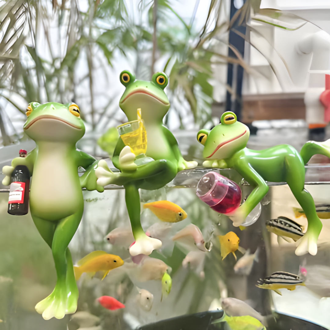 GardenOrnament: Sød Frø Dekoration Hængende Potte Kant Have Ornament