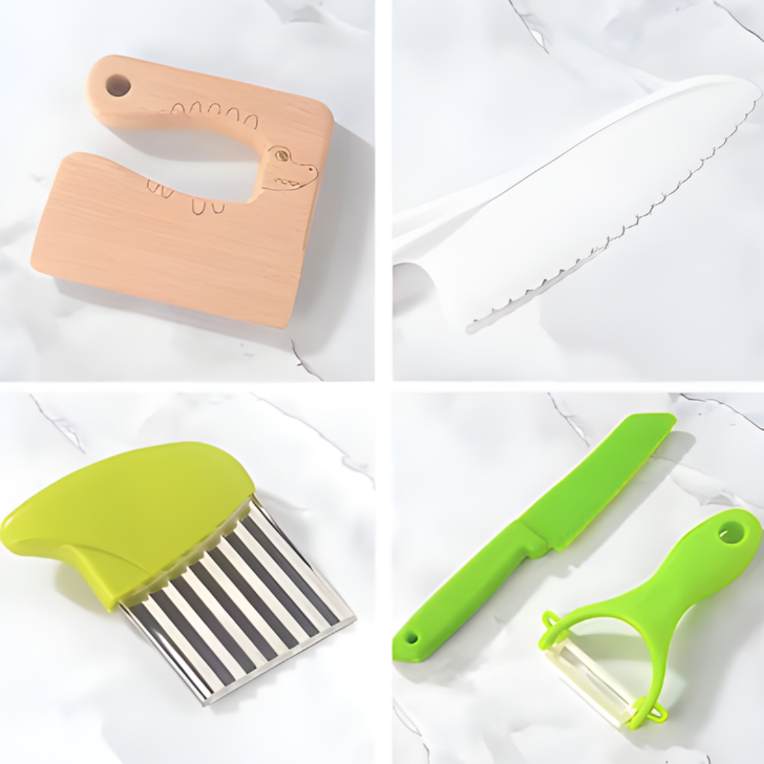 Kletshuts™ KidsKitchen: Sikker Skæring Leg Børn Køkken Legetøj Sæt