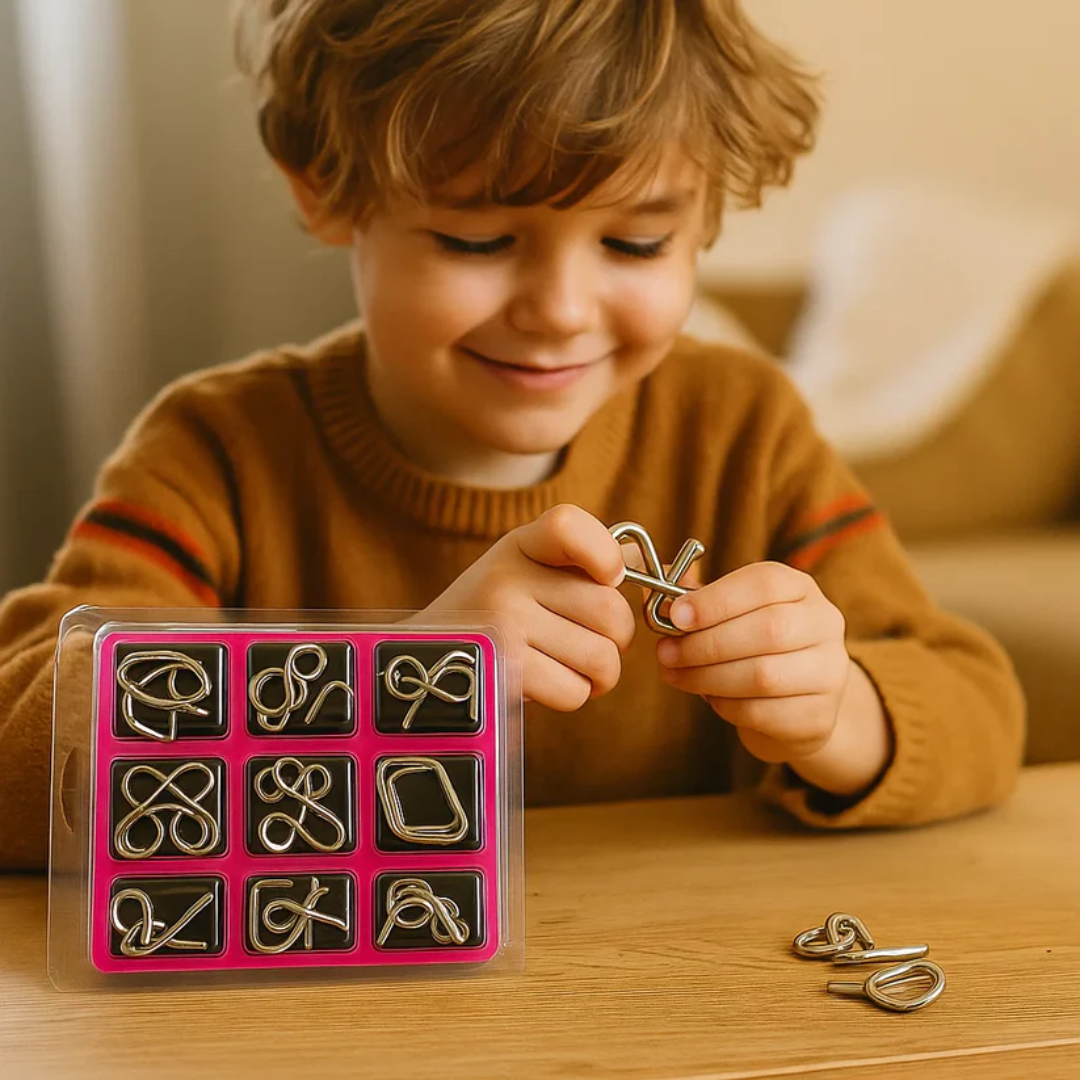 Kletshuts™ MetalPuzzles: Børn Hjerne Gåder Metal Puslespil Sæt