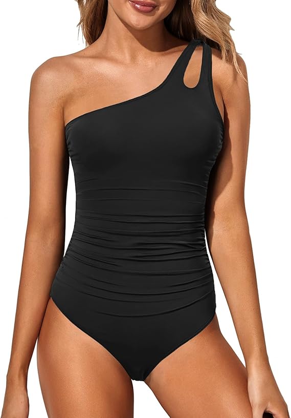 Icone™ StylishSwimsuit: Side Strop En Skulder Stil Kurve Pasform Badedragt