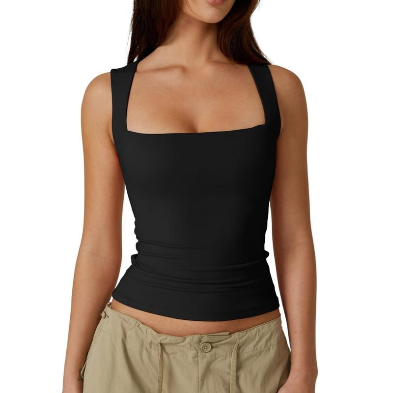 Icone™ TankTop 1+1 GRATIS: Kvinders Ærmeløs Tanktop Med Firkantet Halsudskæring
