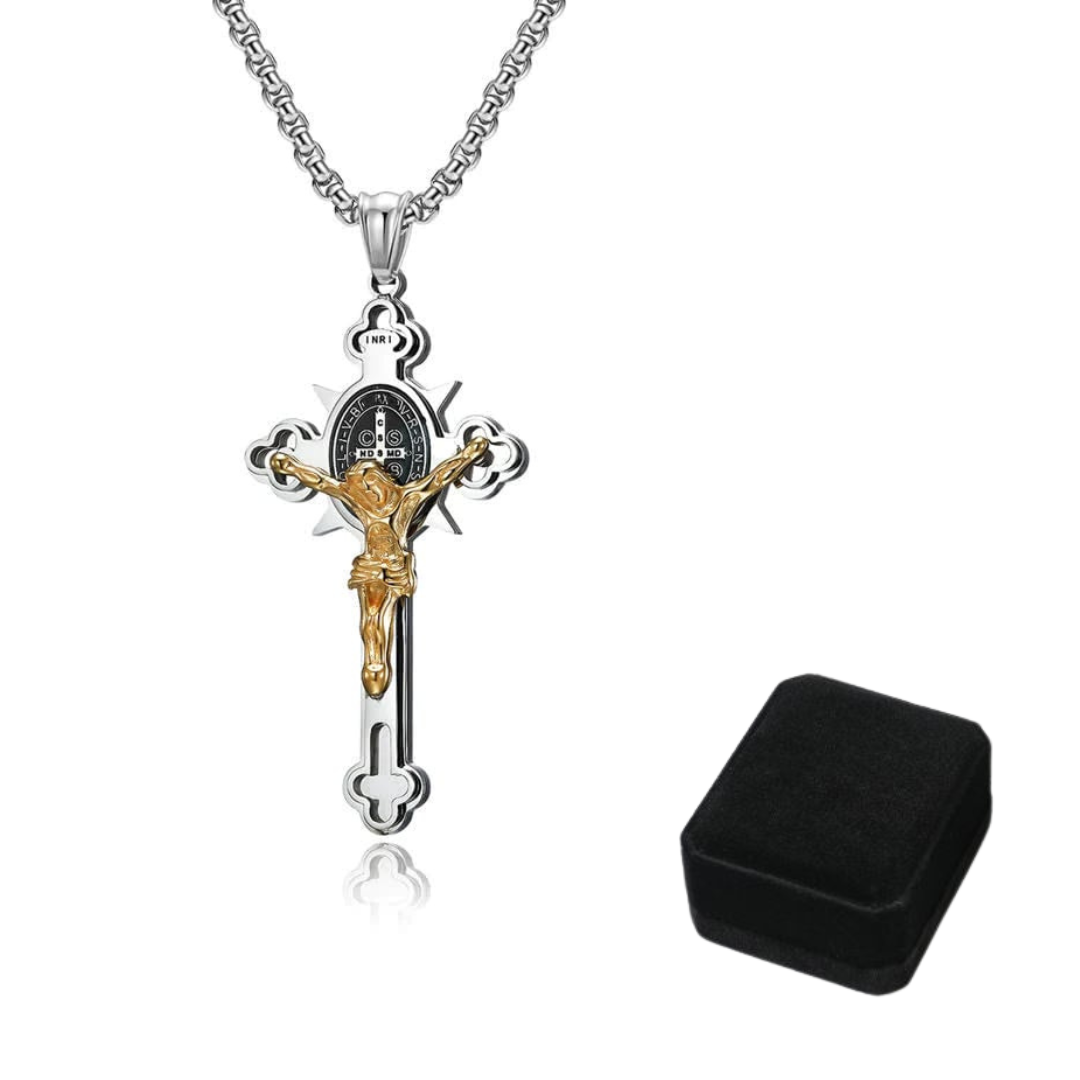 Jewelance™ CrossProtection 1+1 GRATIS: Åndelig Beskyttelse Kors Vedhæng Halskæde Med Gaveæske