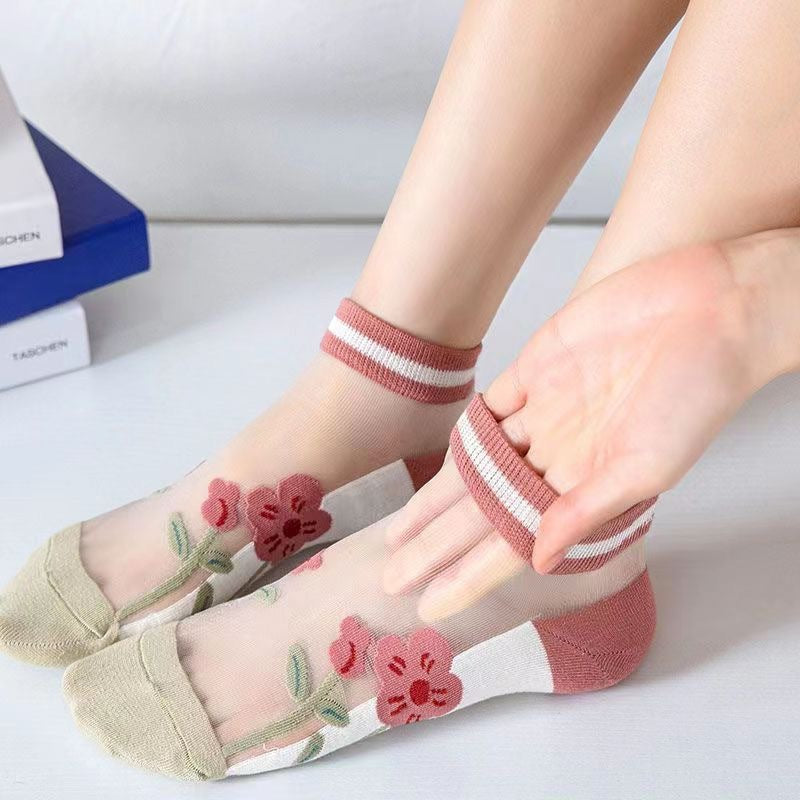 Happy™ MeshSocks: Åndbar Komfortabel Sjov Design Mesh Ankelsokker