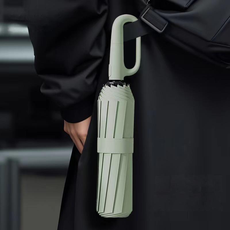 FoldingUmbrella: Automatisk 20 Ben Ringespænde Håndtag Sammenklappelig Paraply