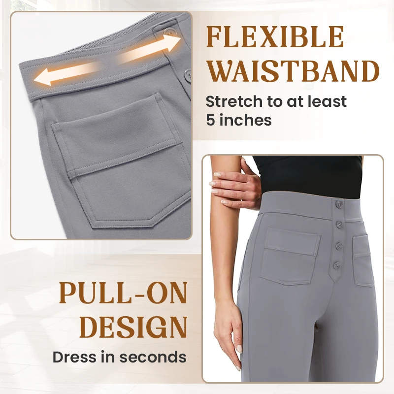 Icone™ FlexTrousers: Høj Taljet Alle Dag Komfort Fleksibel Bukser