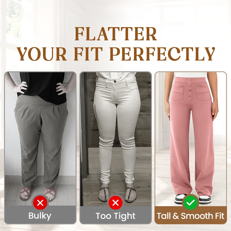 Icone™ FlexTrousers: Høj Taljet Alle Dag Komfort Fleksibel Bukser