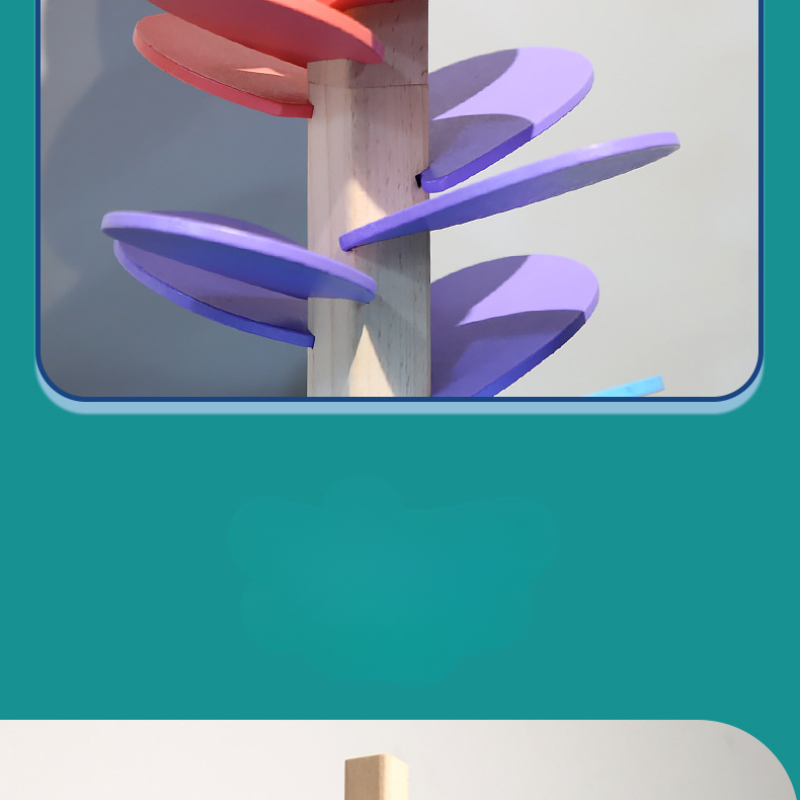 Kletshuts™ MarbleTower: Interaktiv Regnbue Marmor Træ Tårn Børn Legetøj