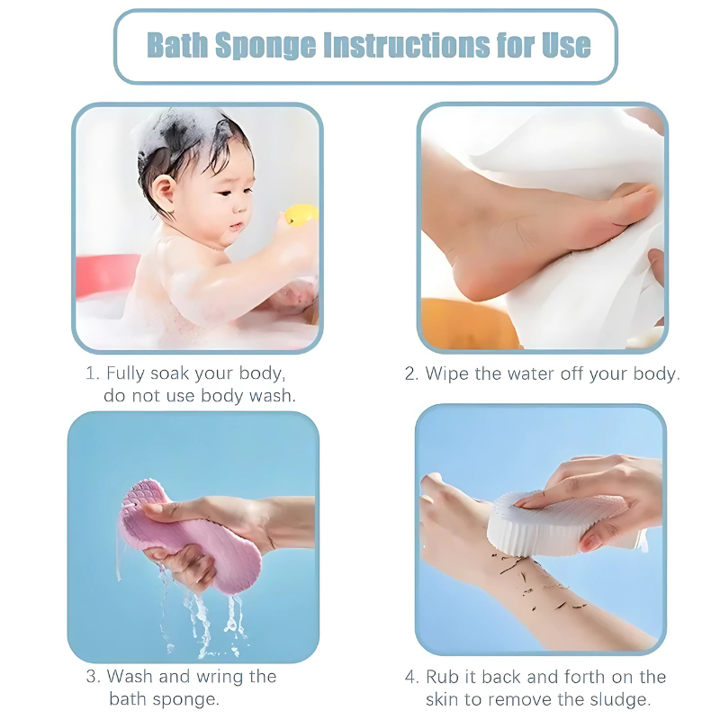 ExfoliatingSponge 1+1 GRATIS - Blød Krops Eksfolierende Svamp Bruse Scrubber