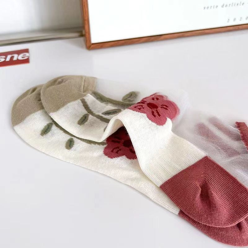 Happy™ MeshSocks: Åndbar Komfortabel Sjov Design Mesh Ankelsokker
