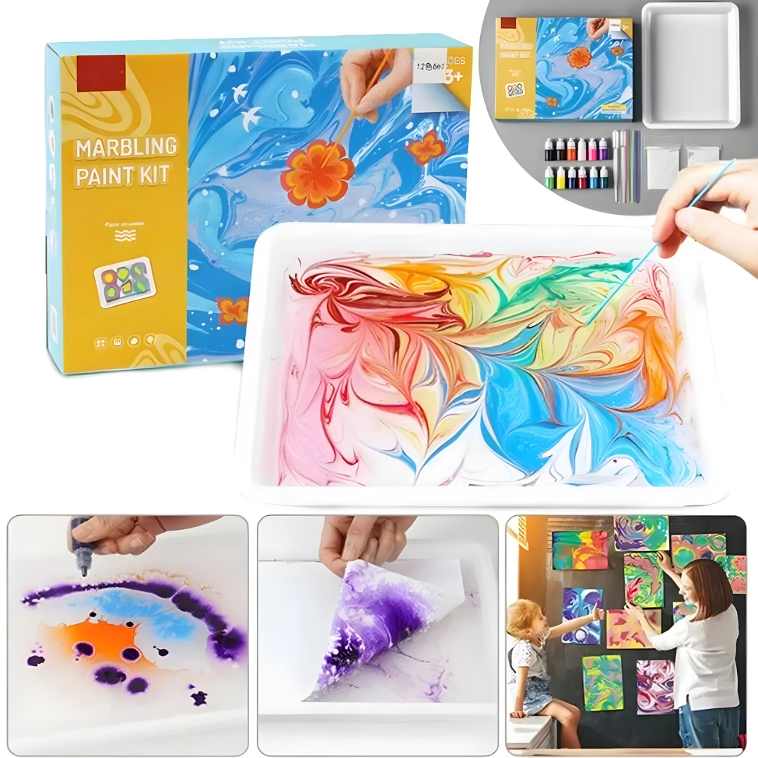 Kletshuts™ KidArt: Akvarel Marmor Børn Kunst Kreativ Leg Sæt