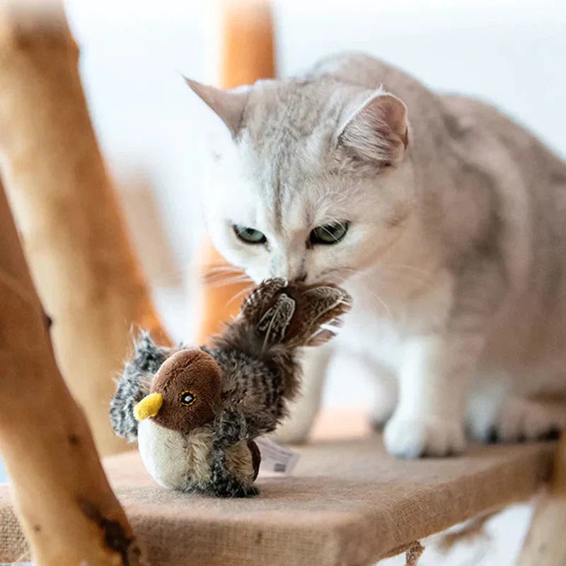 Catfri® BirdToy: Interaktiv Kvidrende Fugl Legetøj Til Katte