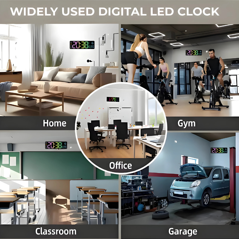 Globetrek° DigitalClock: Stor LED Skærm Display Digital Ur