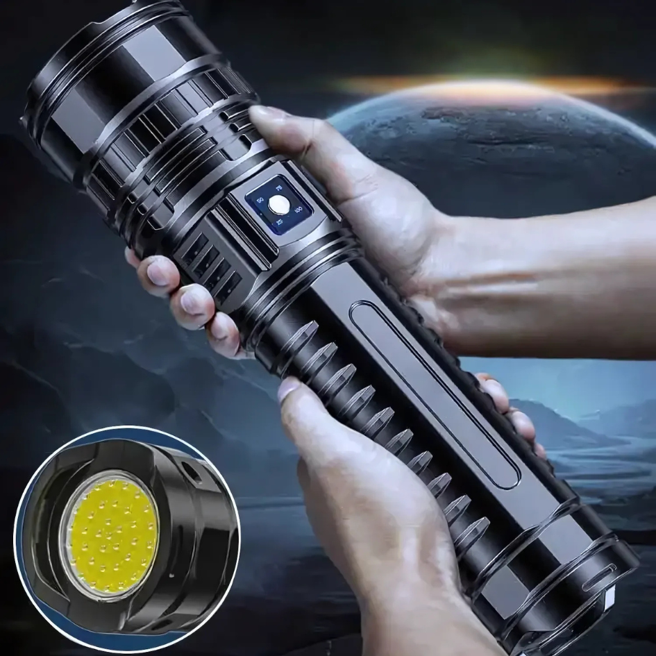 Ledsen™ AdjustableFlashlight: Ultrabright Genopladelig Lommelygte Med Justerbar Stråle