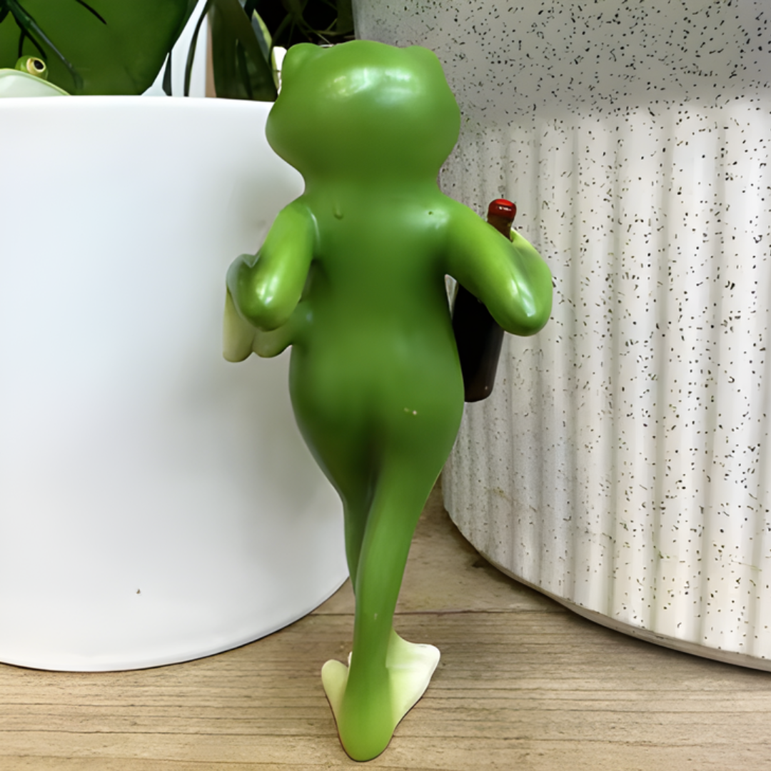 GardenOrnament: Sød Frø Dekoration Hængende Potte Kant Have Ornament